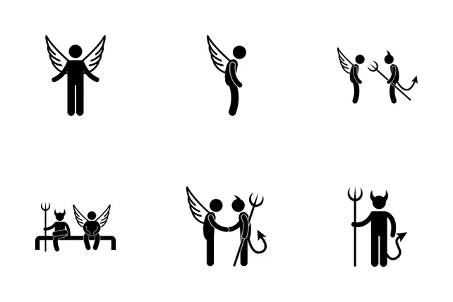 Download Angel And Devil Icon pack Available in SVG, PNG & Icon Fonts