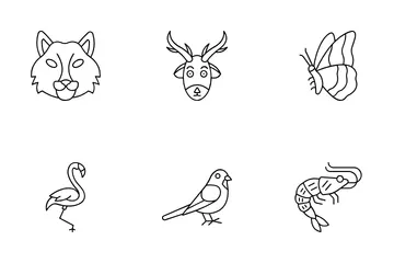 Animais e pássaros Pacote de Ícones