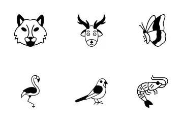 Animais e pássaros Pacote de Ícones
