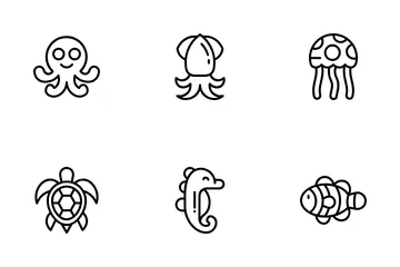 Animales acuáticos Paquete de Iconos