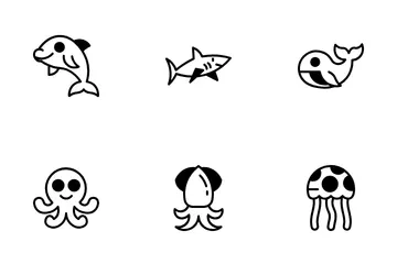 Animales acuáticos Paquete de Iconos