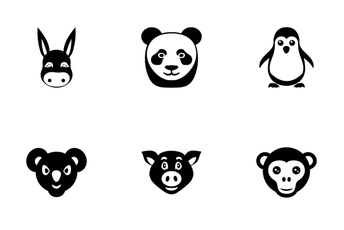 Animal Faces Vector Icons Icon Pack