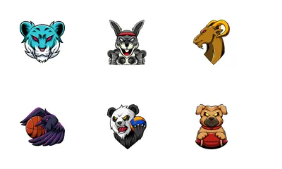 Animal Sport Team Mascot Icon Pack