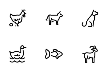 Animales de granja Paquete de Iconos