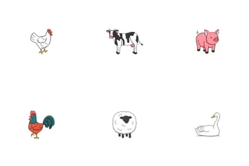 Animales de granja Paquete de Iconos