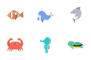 Animales marinos Paquete de Iconos