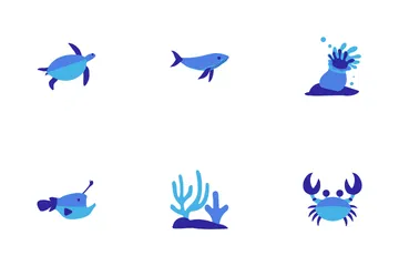 Animales submarinos Paquete de Iconos