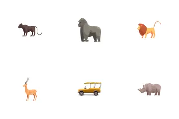 Animals And Zoo Elements Icon Pack