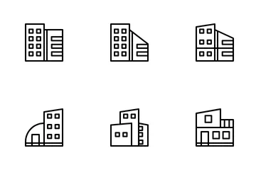 Apartment Construction Icon Pack