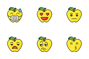 Apfel-Emoji Symbolpack