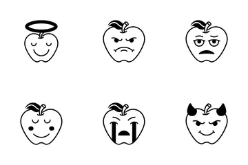 Apfel-Emoji Symbolpack