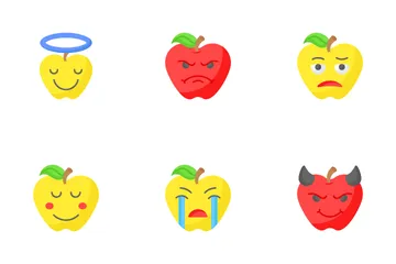 Apfel-Emoji Symbolpack