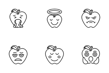 Apfel-Emoji Symbolpack