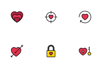 Aplicación de romance y citas Paquete de Iconos