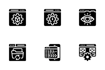 Aplicaciones de desarrollo y análisis web Paquete de Iconos