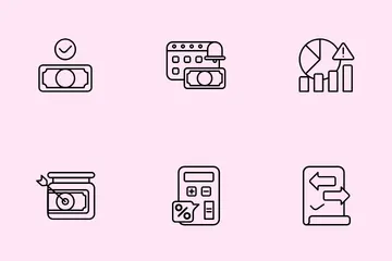 Aplicaciones de tecnología financiera Paquete de Iconos
