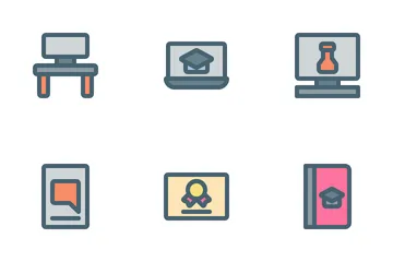 Apprentissage en ligne Icon Pack