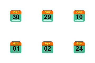 April Calendar 2017 -4- Flat Icon Pack