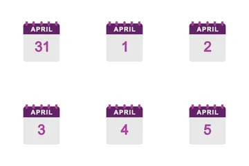 April Calendar Icon Pack