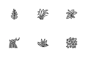 Aquatic Seaweed Natural Plant Icon Pack