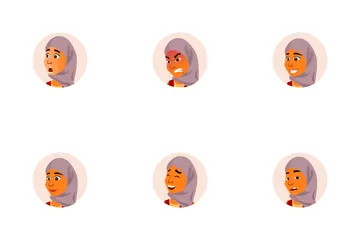 Arabische Frau Avatar Symbolpack