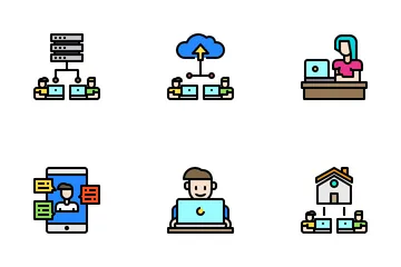 Zuhause arbeiten Symbolpack