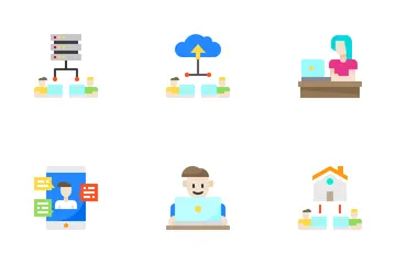 Zuhause arbeiten Symbolpack