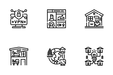 Zuhause arbeiten Symbolpack