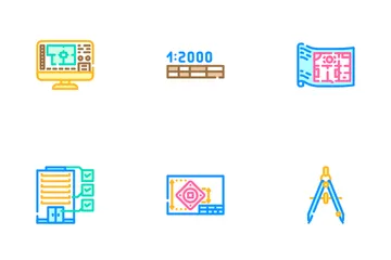 Architectural Drafter Drawing Icon Pack