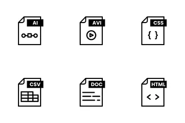 Carpeta de formato de documento de archivo Paquete de Iconos