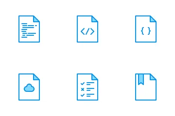 Archivos tono azul Paquete de Iconos