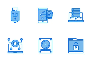 Armazenamento de dados de computador Pacote de Ícones