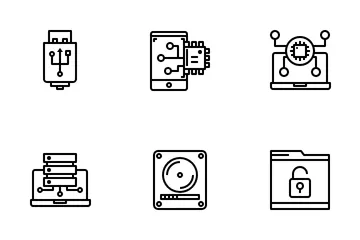 Armazenamento de dados de computador Pacote de Ícones