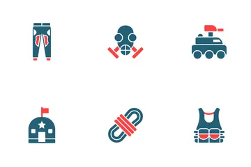 Army Glyph Two Color Icon Pack