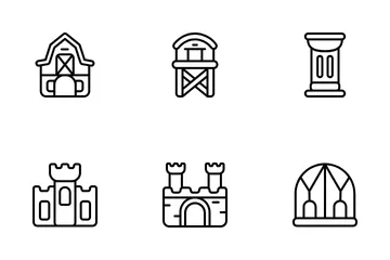 Arquitetura medieval Pacote de Ícones