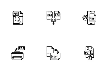 Arquivo Eletrônico PDF Pacote de Ícones