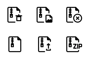 Arquivo zip Pacote de Ícones