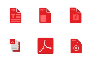 Arquivos e condições do Adobe Acrobat e PDF Pacote de Ícones