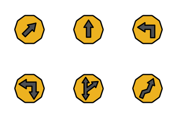 Arrow Sign Board Icon Pack