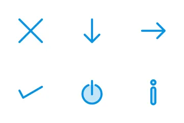 Arrows Line Blue Icon Pack