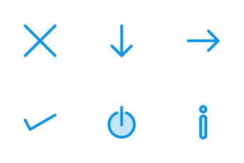 Arrows Line Blue Icon Pack