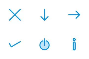Arrows Line Blue Icon Pack
