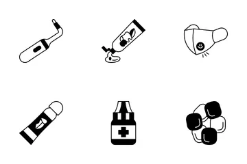 Artículos de cuidado bucal Paquete de Iconos