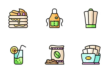 Esenciales para la cafetería Paquete de Iconos