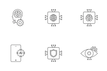 Artificial Intelligence (AI) And Cloud Computing Integration Icon Pack