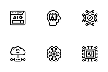 Artificial Intelligence And Cloud Data Icon Pack