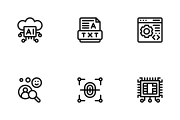 Artificial Intelligence And Cloud Data Icon Pack