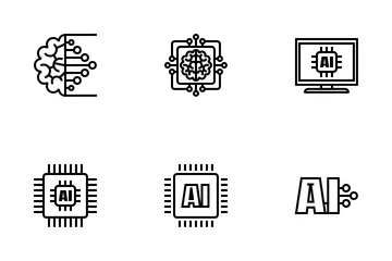 Artificial Intelligence Chips Icon Pack