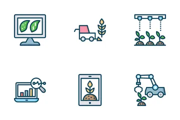 Artificial Intelligence In Agriculture Icon Pack