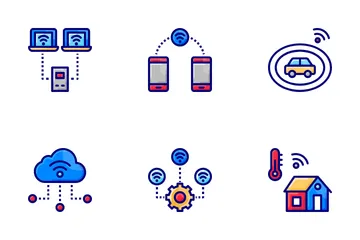 Artificial Intelligence In IOT Icon Pack